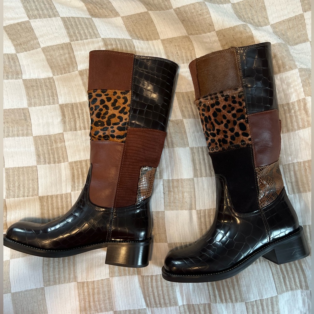 Steve Madden Multicolor Patchwork Heeled Boots - image 3